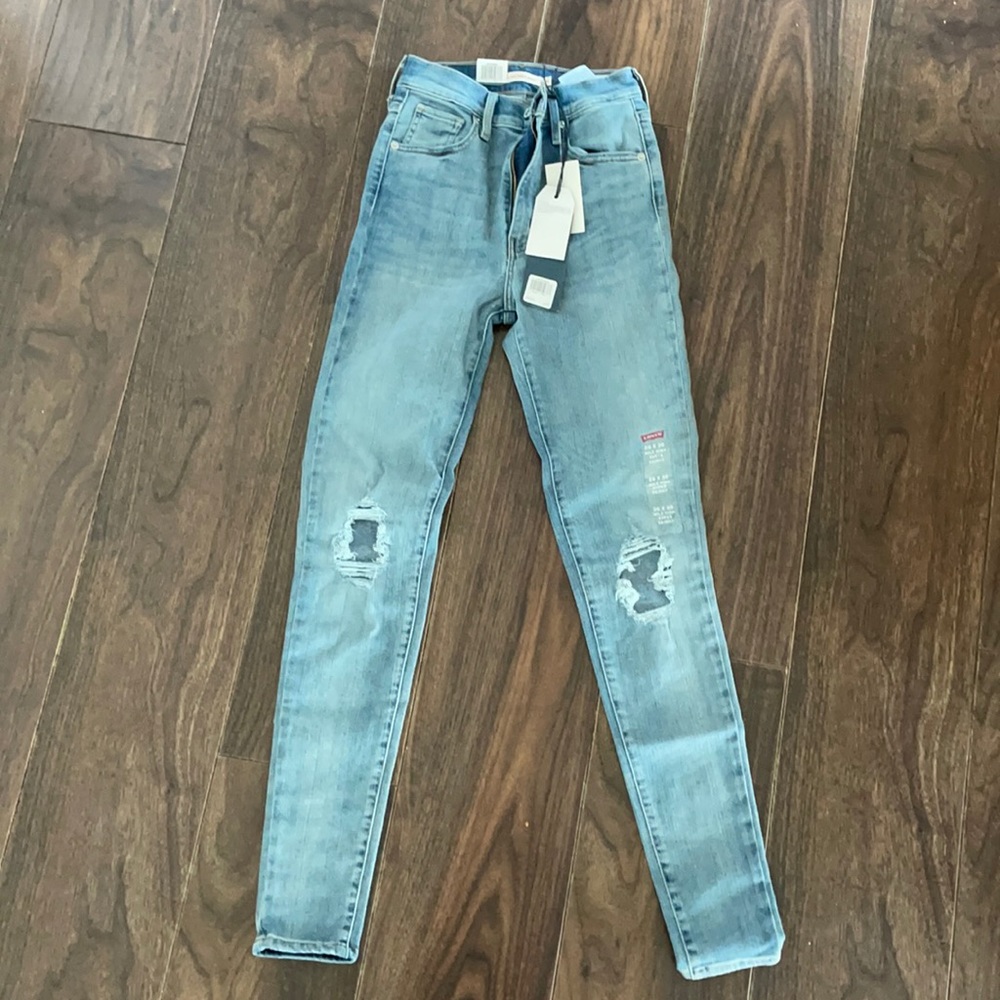 Levi’s mile high super skinny ripped jeans